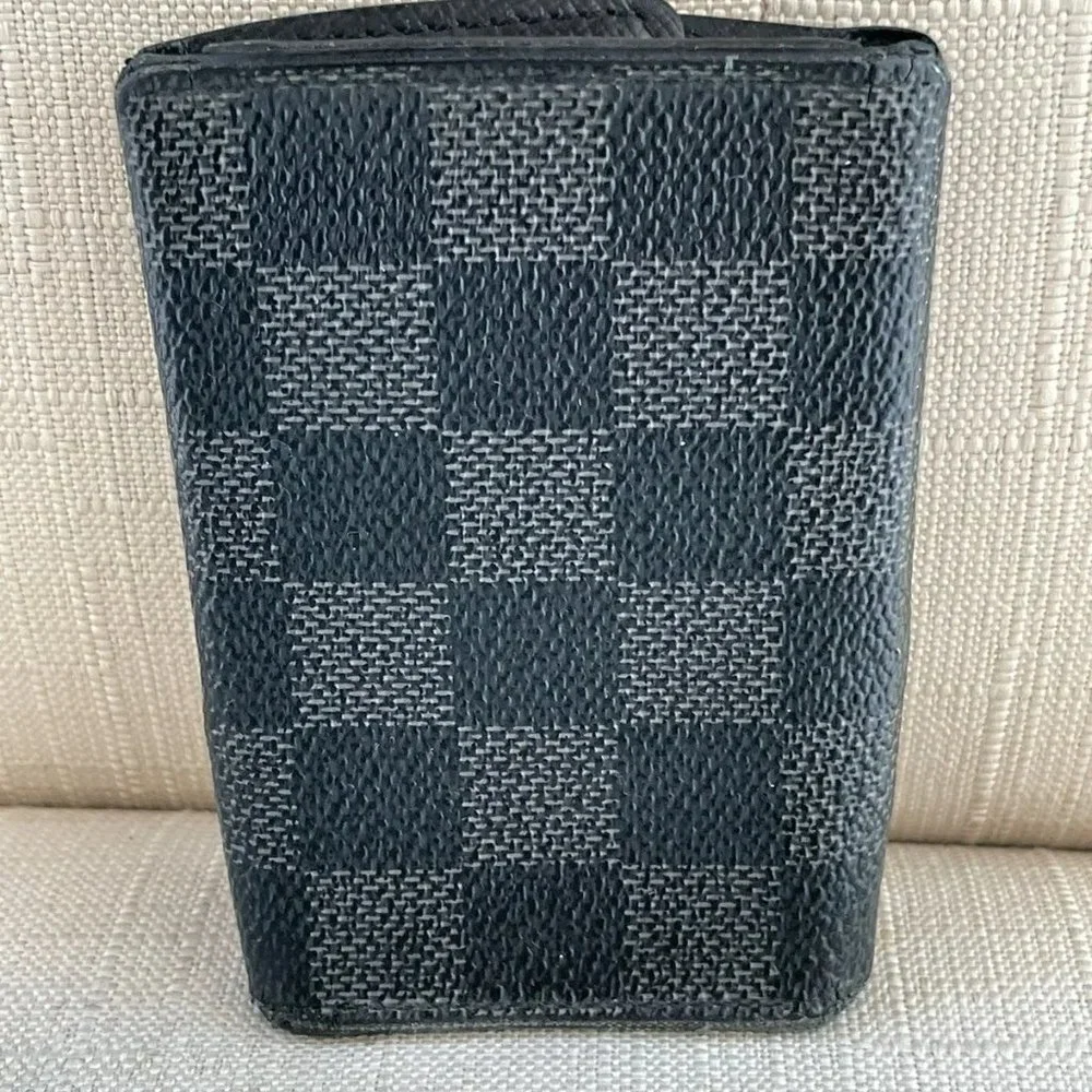 Louis Vuitton Keychain Black/Gray Leather Keys Holder Bag - Picture 4 of 12